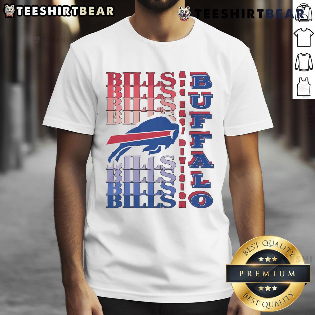 Official Buffalo Bills Gradient Wordmark T-Shirt showcasing team colors and logo, perfect for fans and game day wear.