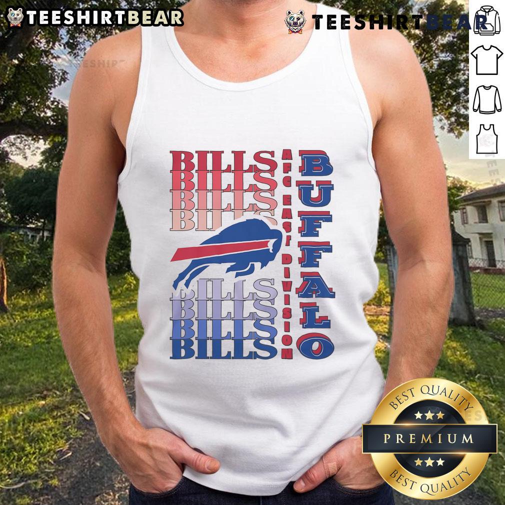Official Buffalo Bills Gradient Wordmark Tank Top featuring a stylish design in team colors, perfect for fans.
