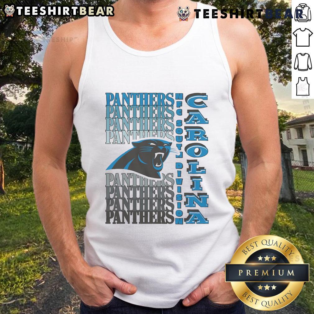 Alt Text: Official Carolina Panthers Gradient Wordmark Tank Top featuring bold team logo and vibrant color design. Perfect for fans!