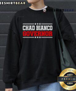 Chad Bianco for Governor of California 2025 sweatshirt featuring bold campaign logo and vibrant colors.