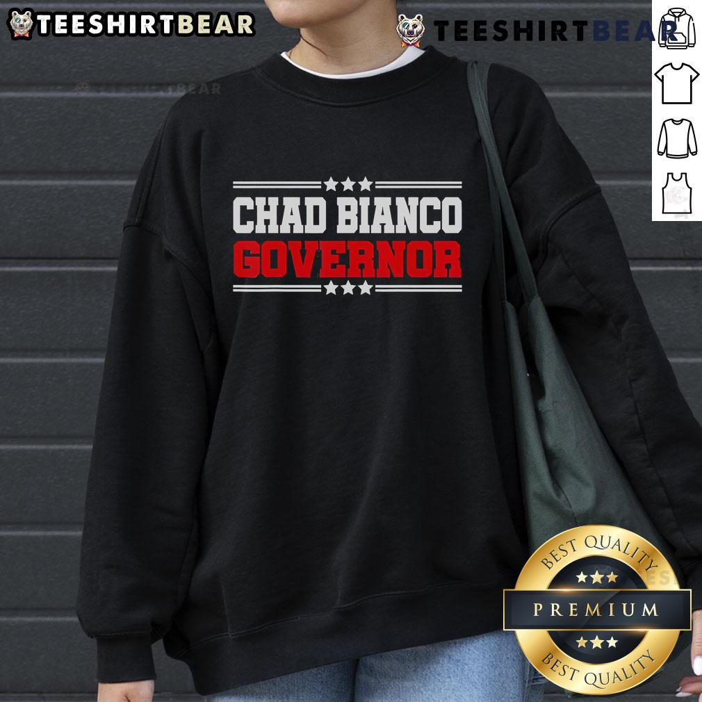Chad Bianco for Governor of California 2025 sweatshirt featuring bold campaign logo and vibrant colors.