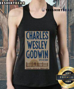 Official Charles Wesley Godwin Sioux Falls SD 2025 concert poster on a tank top design, featuring vibrant graphics.