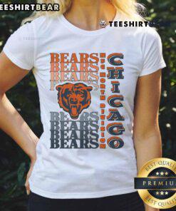 Official Chicago Bears Gradient Wordmark Ladies Tee featuring a stylish design in team colors for female fans.