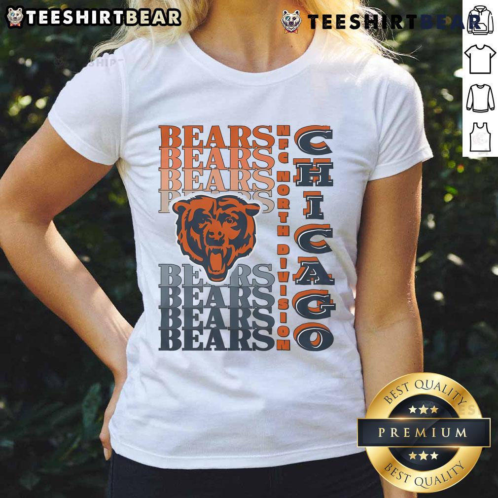 Official Chicago Bears Gradient Wordmark Ladies Tee featuring a stylish design in team colors for female fans.