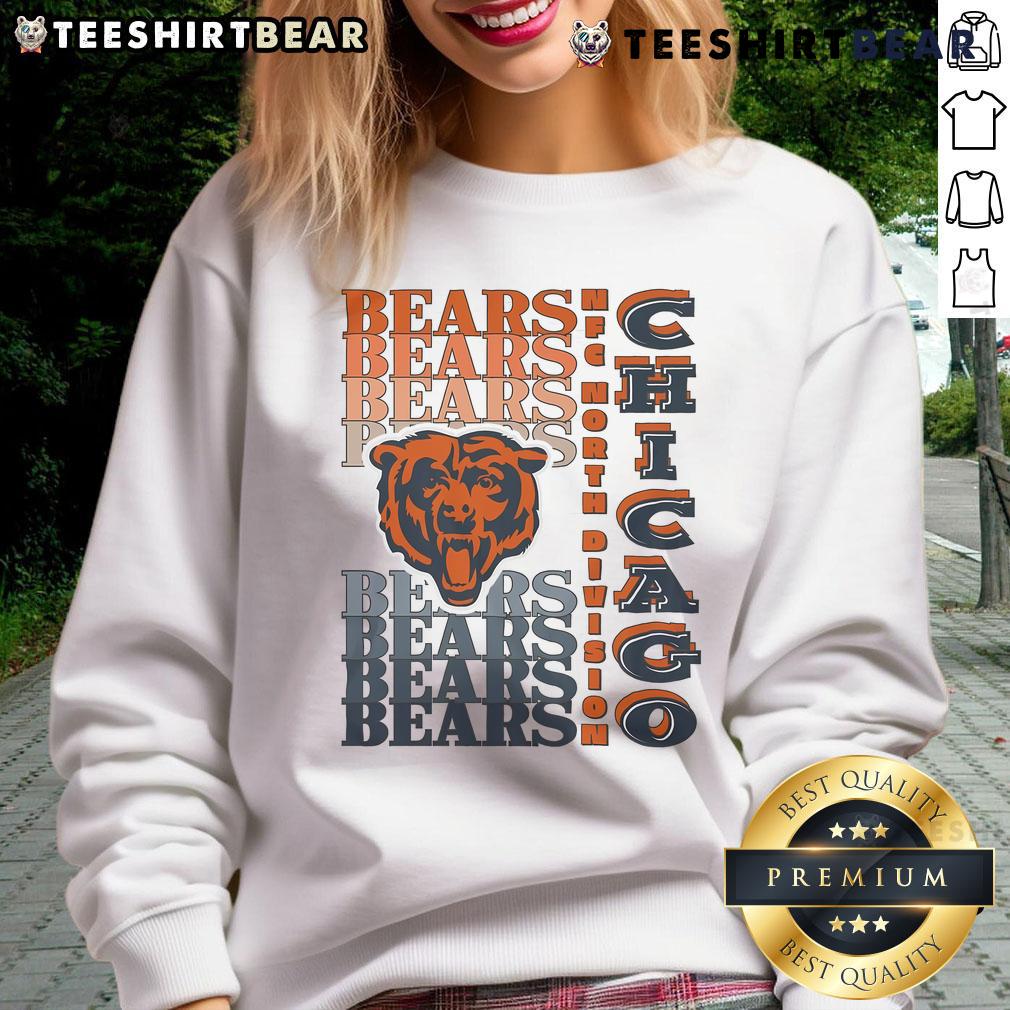 Official Chicago Bears gradient wordmark sweatshirt featuring bold team colors and stylish design for fans.