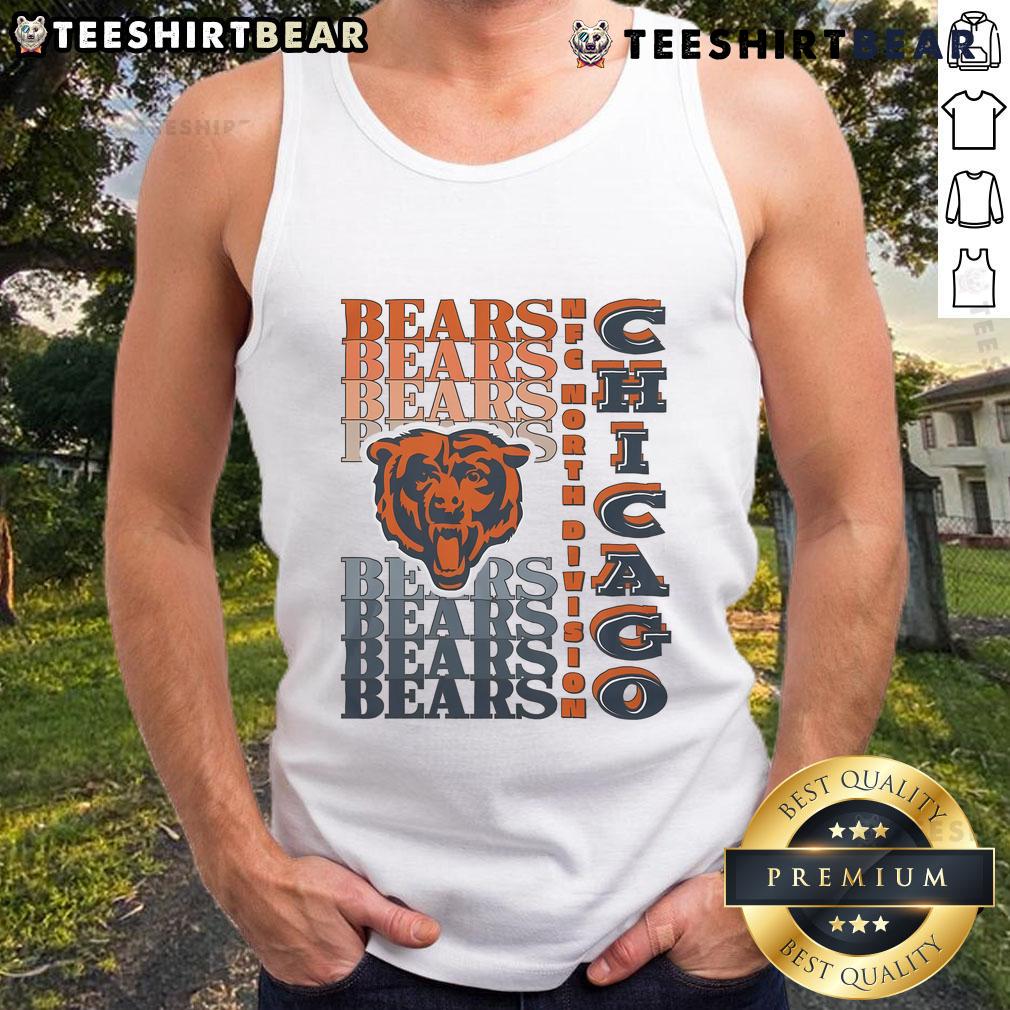 Official Chicago Bears gradient wordmark tank top featuring bold team colors and logo for fans and athletes.