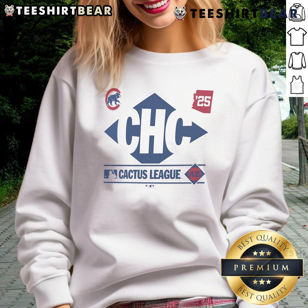 Official Chicago Cubs 2025 Spring Training Cactus League True Icon Sweatshirt showcasing team logo and vibrant colors.