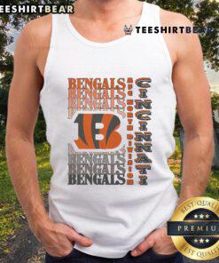 Official Cincinnati Bengals gradient wordmark tank top featuring bold team colors and logo for fans.