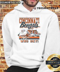 Cincinnati Bengals retro logo mascot hoodie featuring vibrant colors and classic design for fans and collectors.