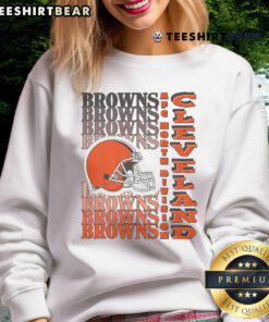 Official Cleveland Browns Gradient Wordmark Sweatshirt featuring bold team colors and logo for fans and supporters.