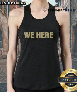 Official Coach Prime We Here Tank Top featuring bold graphics and a stylish design for fans of Coach Prime.