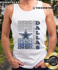 Official Dallas Cowboys Gradient Wordmark Tank Top featuring bold team colors and stylish design for fans.