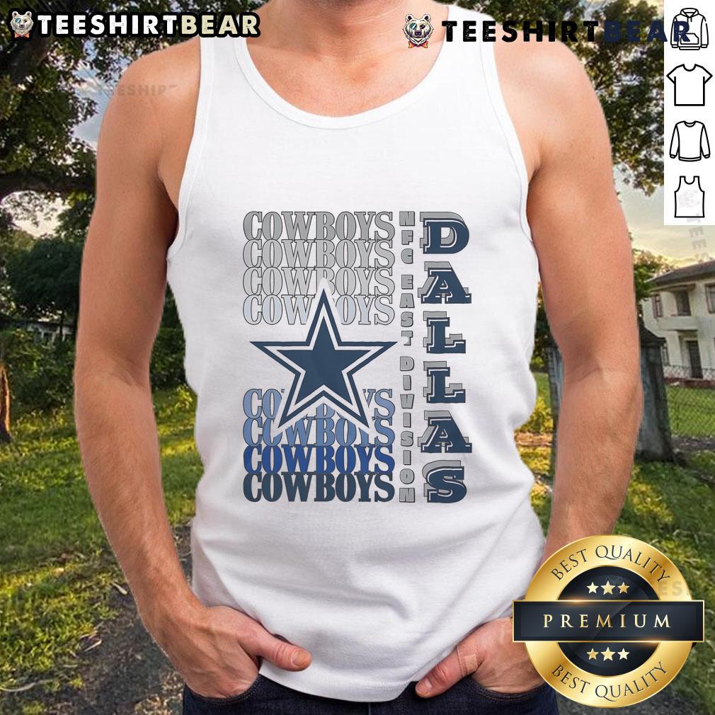 Official Dallas Cowboys Gradient Wordmark Tank Top featuring bold team colors and stylish design for fans.