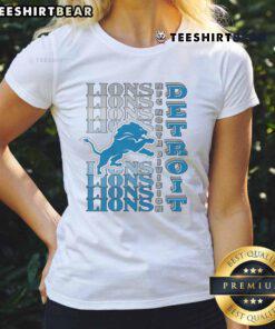 Official Detroit Lions Gradient Wordmark Ladies Tee featuring a stylish design and team colors, perfect for fans.