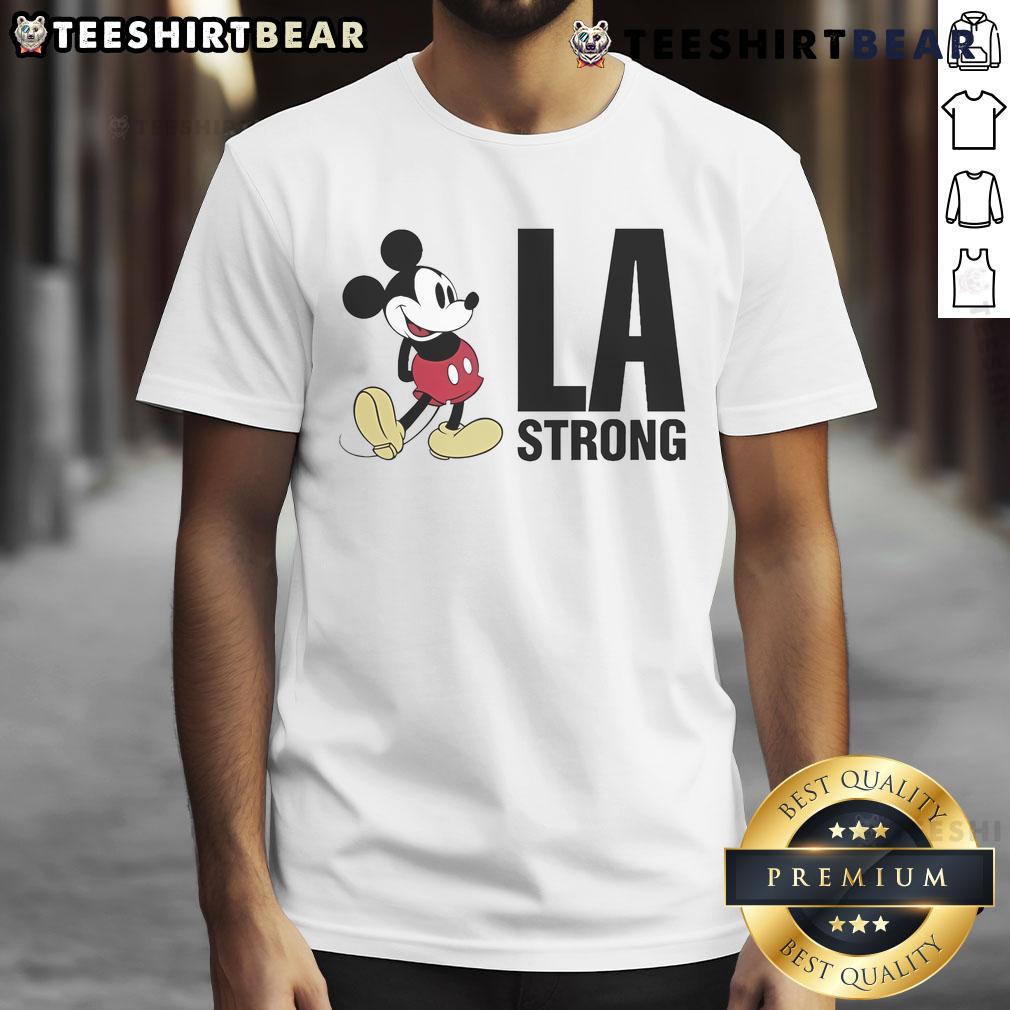 Official Disney La Strong Wildfire Relief T-Shirt featuring vibrant graphics to support wildfire recovery efforts.