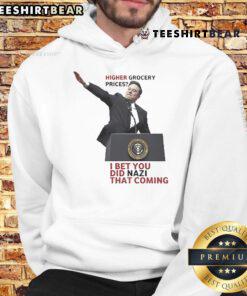 Official Elon Musk hoodie featuring a playful pun on higher grocery prices and a clever design element.