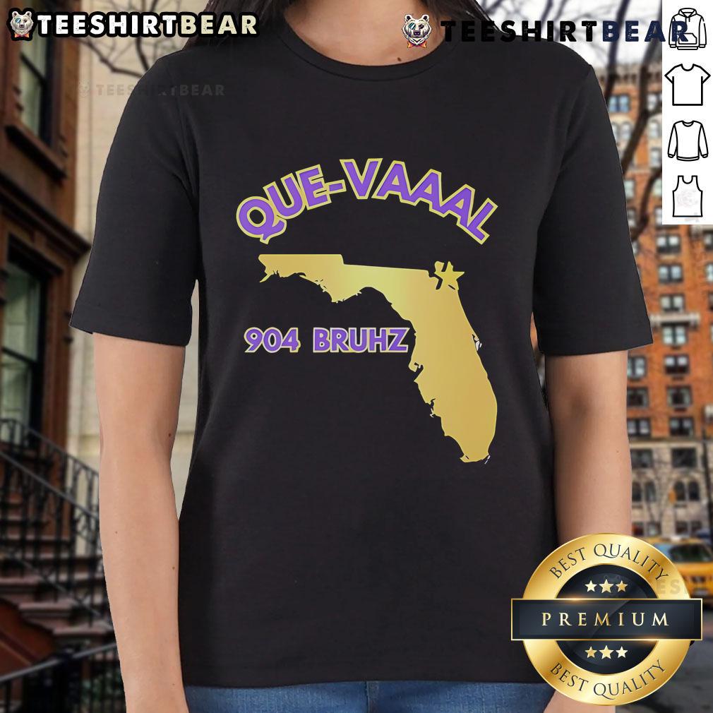 Florida State map design on '904 Bruhz Que Vaaal' ladies tee, showcasing vibrant colors and unique graphics.