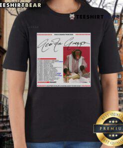 Alt Text: Official Geordie Greep USA Canada Tour 2025 Ladies Tee featuring vibrant design and tour details for fans.