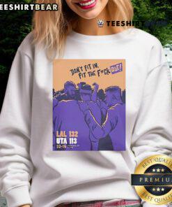 Official Jack Perkins 'Don't Fit In, Fit The Fk Out' sweatshirt in black, featuring bold text design for a stylish look.