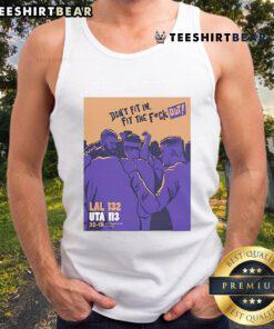 Official Jack Perkins 'Don't Fit In, Fit The F* Out' Tank Top, featuring bold text design for a standout style.