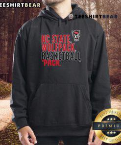 NC State Wolfpack Basketball Pack Text Logo Overlay Hoodie showcasing team spirit and style for fans.