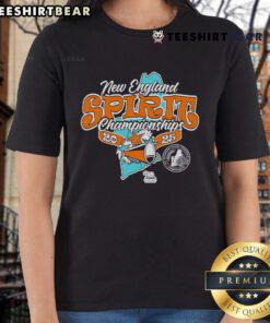 Official New England Spirit Championships 2025 Ladies Tee in vibrant colors, perfect for athletic and casual wear.