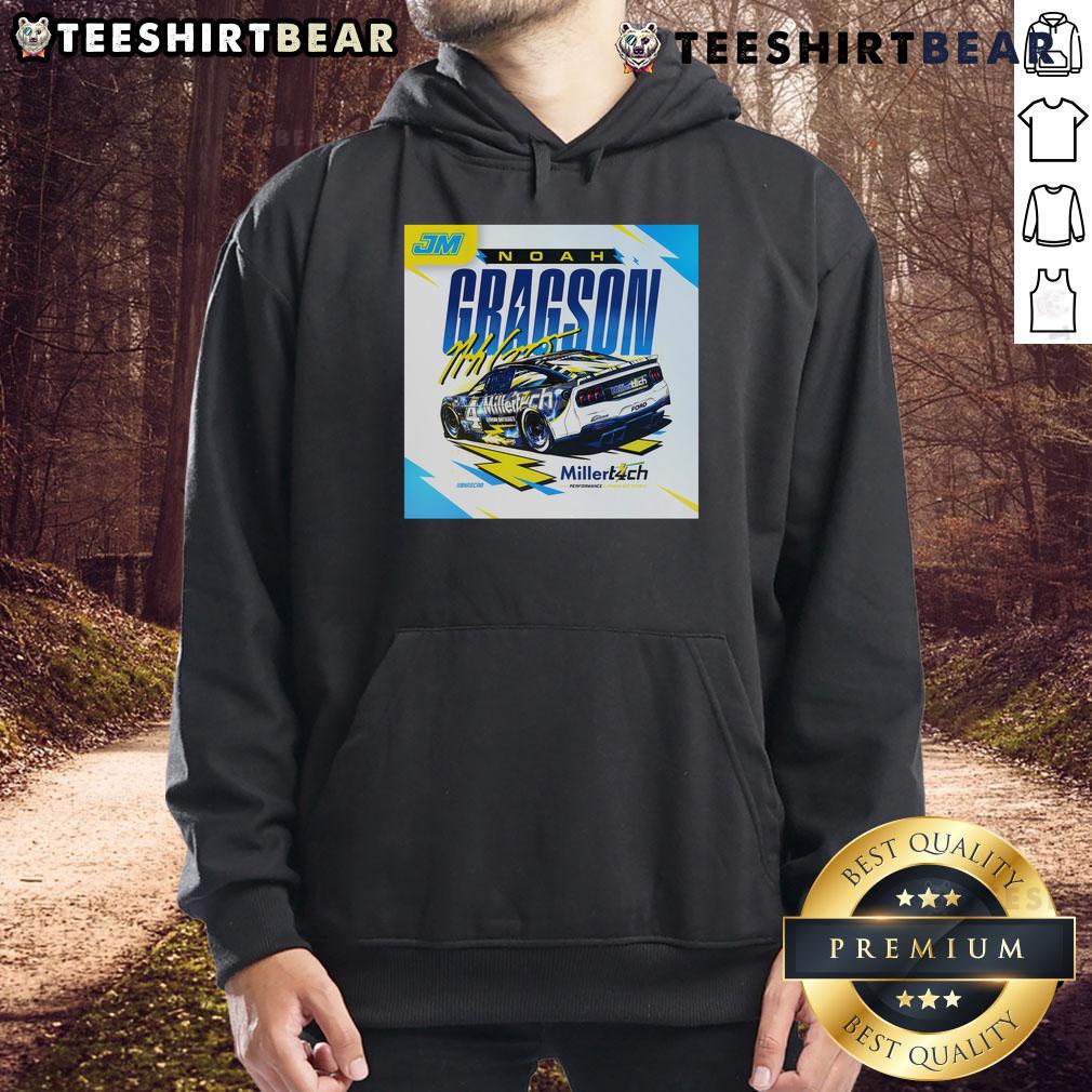 Official Noah Gragson 4 Millertech hoodie featuring bold graphics and a comfortable fit for racing fans.