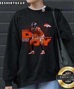 Alt Text: Official Patrick Surtain II Black Denver Broncos 2024 NFL Defensive Player of the Year Sweatshirt front view.