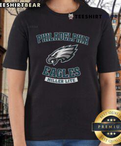 Official Philadelphia Football X Miller Lite Ladies Tee featuring team colors and logo, perfect for game day style.