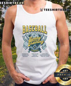 2023 Spring Training Florida Cities tank top featuring vibrant baseball graphics for fans and players.