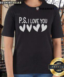 Alt Text: Official Ps I Love You Day Valentine's Day purple heart ladies tee featuring a stylish design and vibrant colors.
