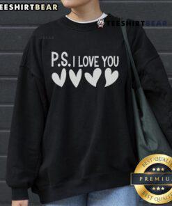 Official Ps I Love You Day Valentine's Day purple heart sweatshirt showcasing a stylish and heartfelt design.