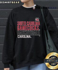 Official South Carolina Gamecocks basketball sweatshirt featuring Carolina text logo overlay for fans and athletes.