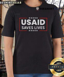 Official USAID Saves Lives Ladies Tee showcasing support for US Agency for International Development initiatives.