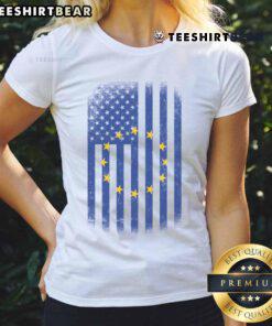 Official Vintage European Flag Ladies Tee featuring a stylish design with the iconic European flag for trendy women.