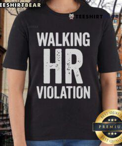 Vintage ladies' tee featuring 'Official Walking HR Violation' design, perfect for humor in human resources.