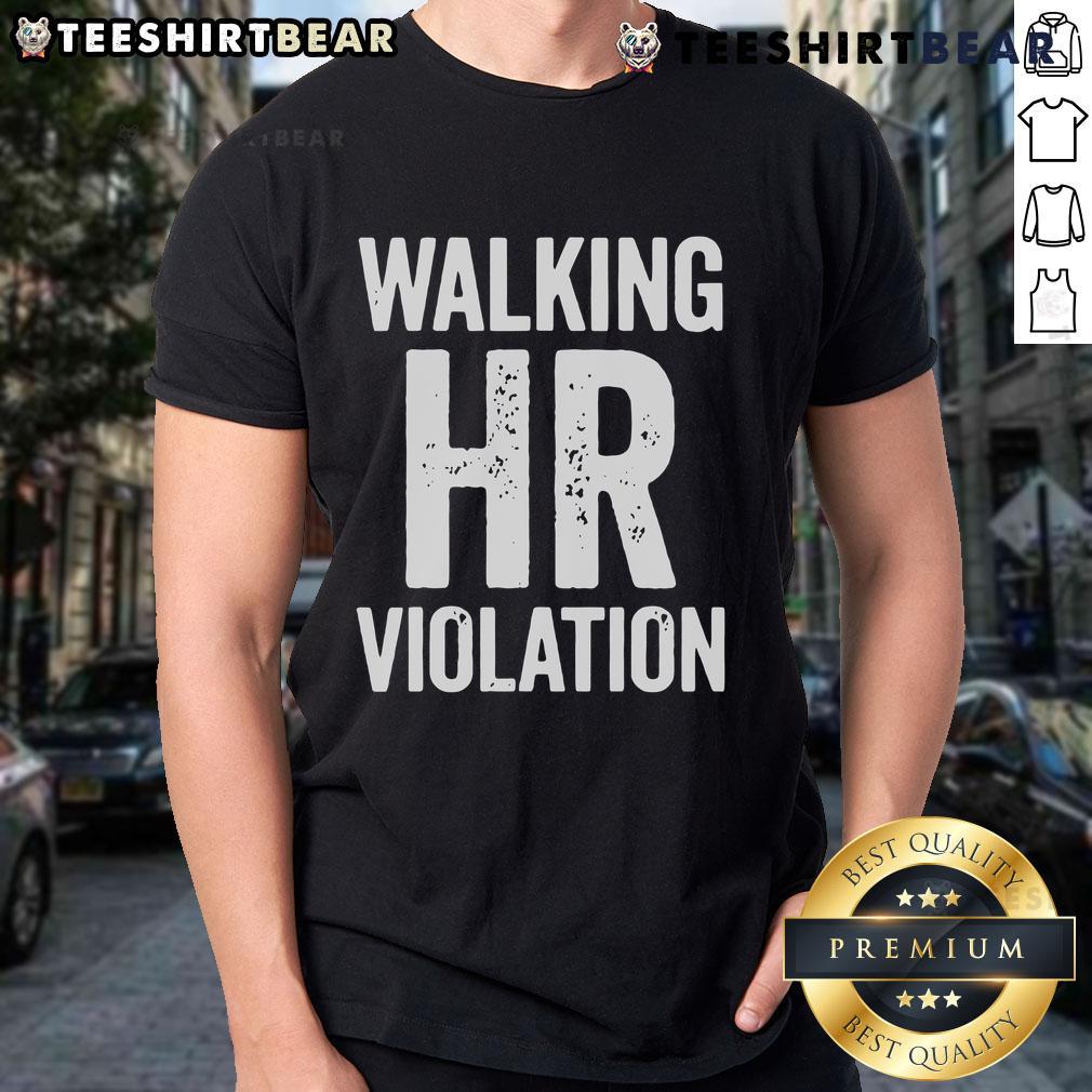 Official Walking HR Violation vintage T-shirt featuring humorous human resources nightmare design for HR professionals.