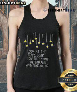 Original Look At The Stars Quote Tank Top featuring a shimmering starry design and inspiring text for stargazers.