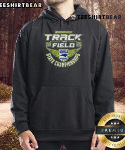 Original NCHSAA Indoor Track and Field State Championships hoodie featuring logo and vibrant design for athletes.