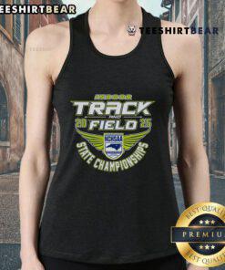 Original NCHSAA Indoor Track and Field State Championships tank top featuring vibrant design and logo.