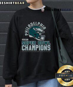 Original Philadelphia Eagles Black 2024 Super Bowl Champions sweatshirt showcasing 'Hard Count Champs' design.