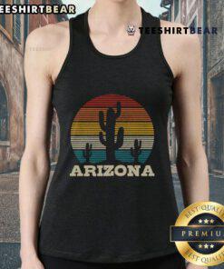 Premium Arizona cactus desert vintage retro sunset tank top featuring a colorful design perfect for summer outfits.
