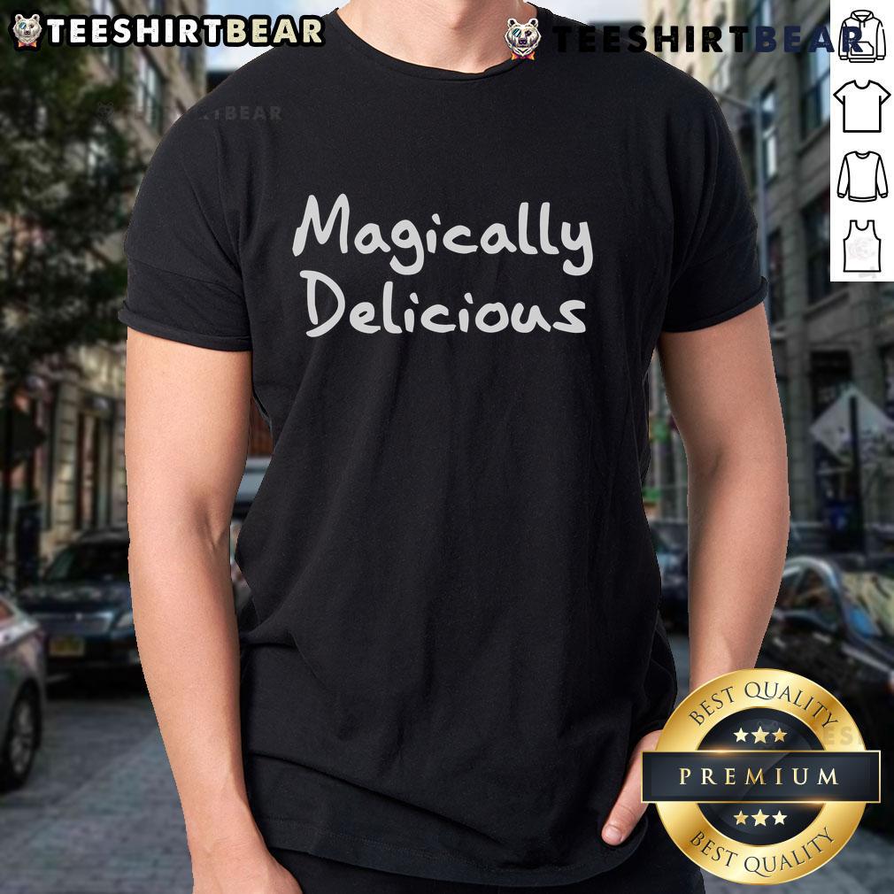 Premium Magically Delicious T-Shirt featuring vibrant colors and a playful design, perfect for fans of whimsical fashion.