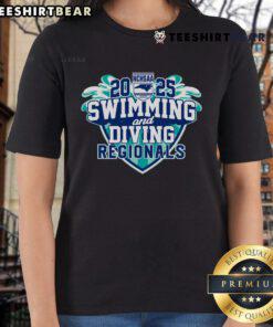 Premium NCHSAA Swimming and Diving Regional 2025 Ladies Tee featuring vibrant design and comfortable fit for athletes.