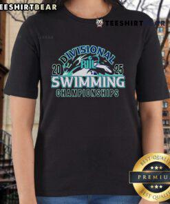 Premium Riil Swimming Divisional Championships 2025 Ladies Tee featuring vibrant design and comfortable fit for athletes.