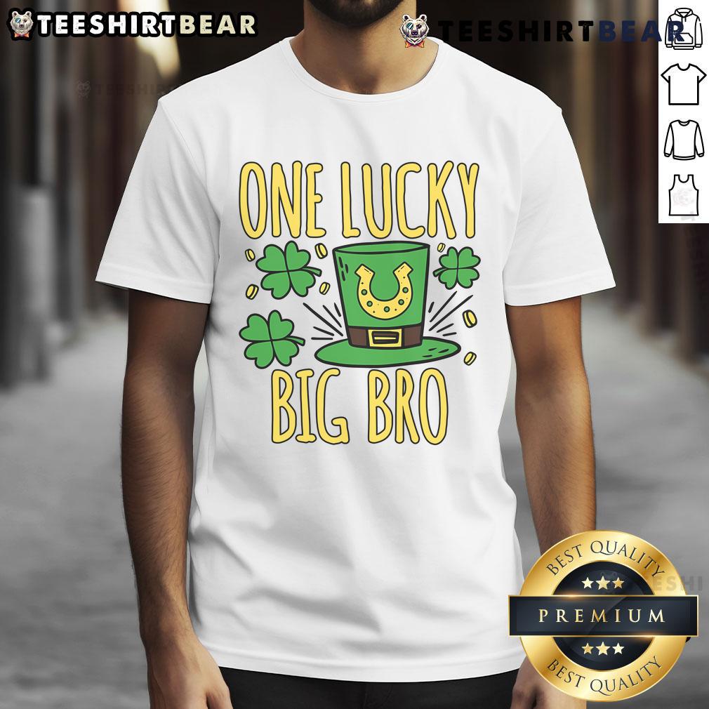 Big Bro T-Shirt for St. Patrick's Day featuring 'Pretty One Lucky' design, perfect for celebrating sibling pride.