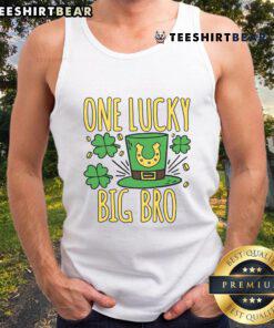 Pretty One Lucky Big Bro St. Patrick's Day tank top featuring a festive green design perfect for celebrating in style.