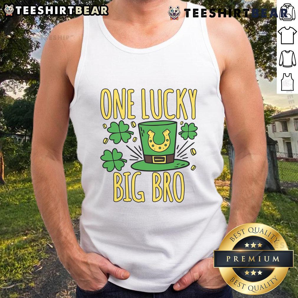 Pretty One Lucky Big Bro St. Patrick's Day tank top featuring a festive green design perfect for celebrating in style.