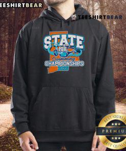 Pretty Riil Swimming Championships 2025 hoodie featuring vibrant colors and state logo, perfect for fans and athletes.