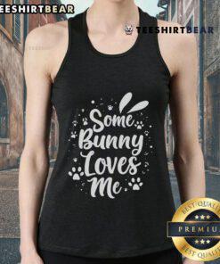 Pretty Some Easter Bunny Loves Me Tank Top featuring a cute bunny design, perfect for festive spring celebrations.